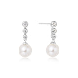 #5 DAINTY SIL CZ/PEARL DROP STUD E/R