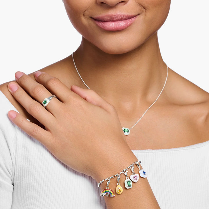 Thomas Sabo Charm Club Orange Stone Teardrop