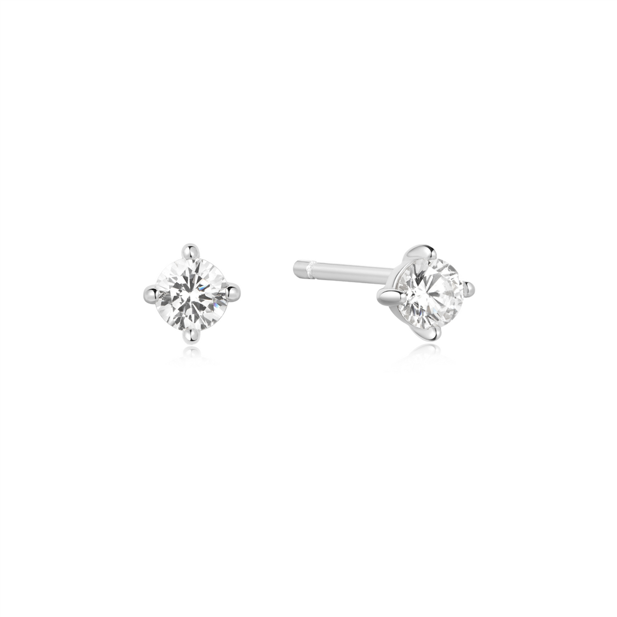 Ania Hiae Silver Solitaire Studs