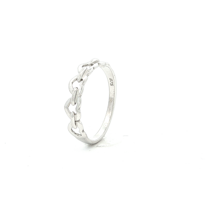 Four Heart Dress Ring in White Gold