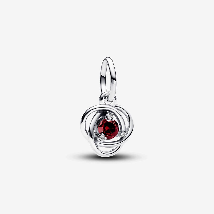 January Crystal Birthstone Eternity Circle Dangle Charm