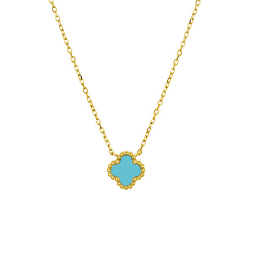 Yellow Gold Plated Clover Necklace