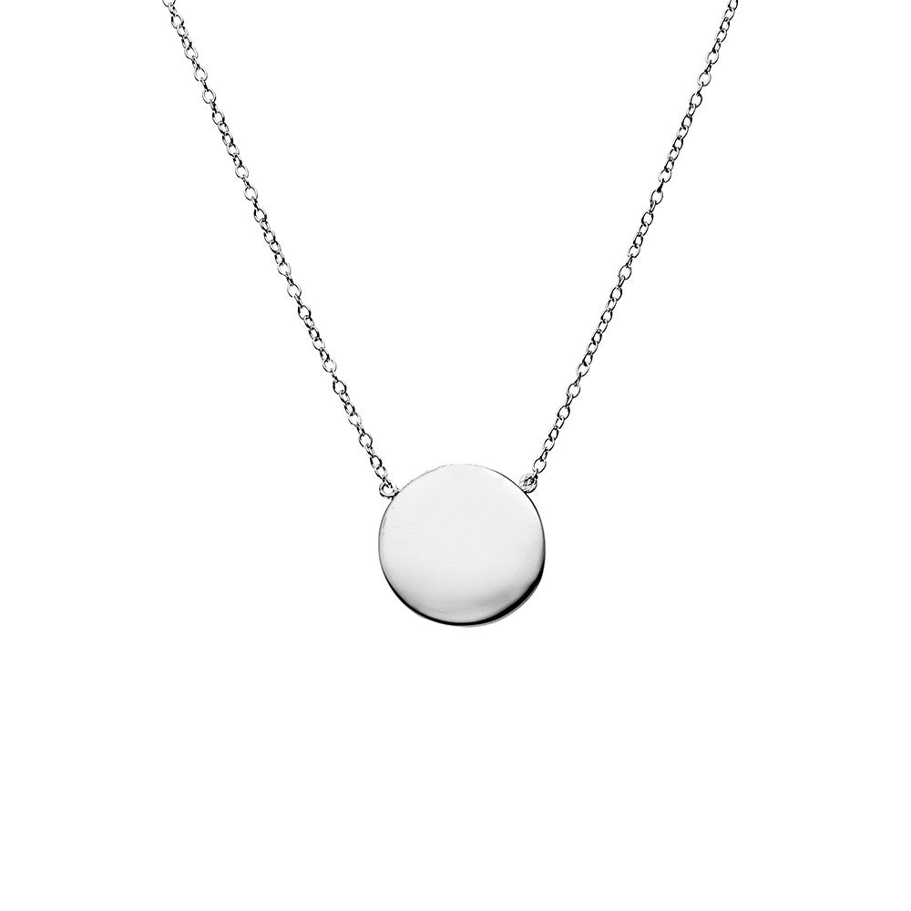 Sterling Silver Brushed Circle Necklace