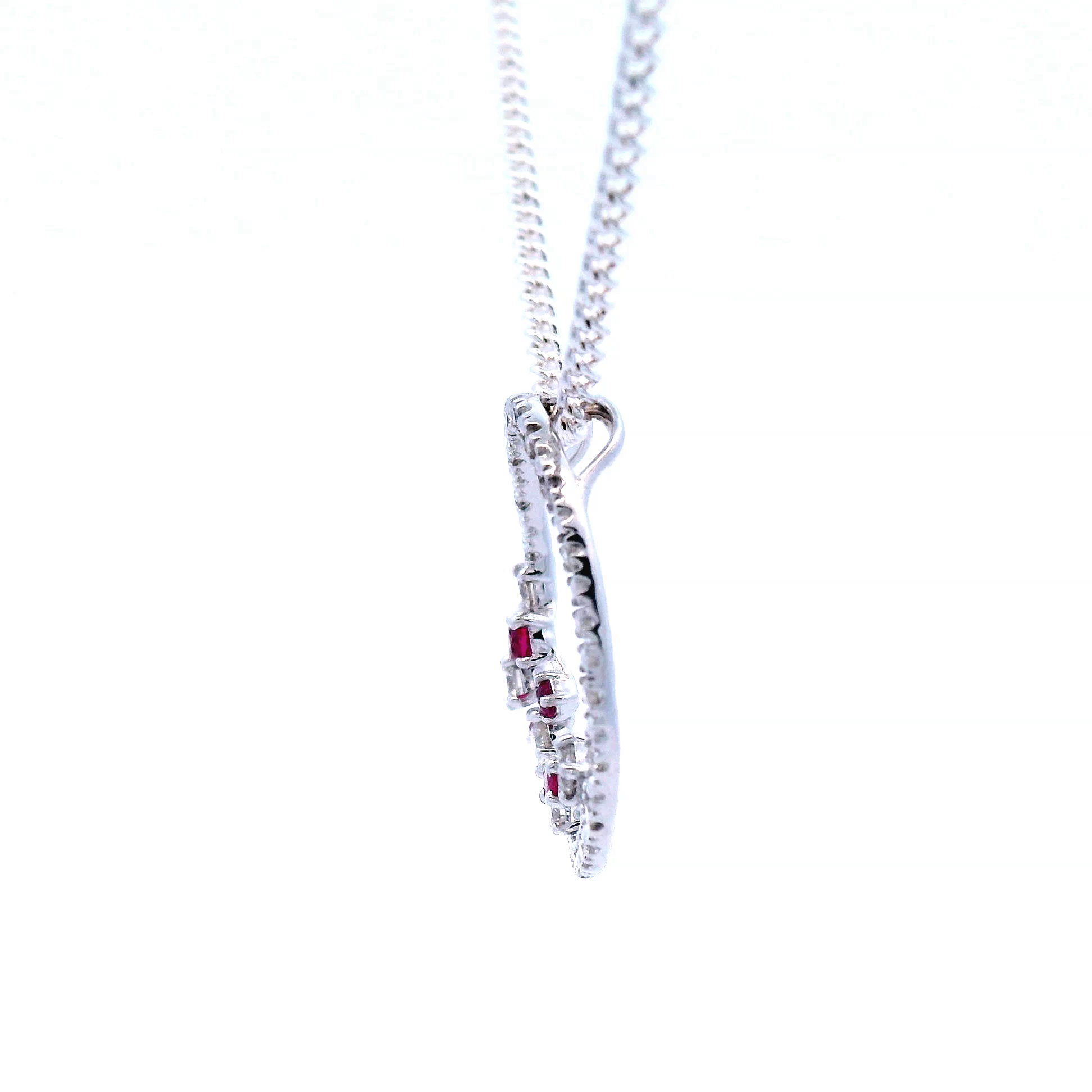 Diamond & Ruby Oval Pendant