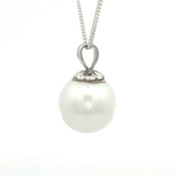 Pacific Cultured Pearl Pendant in White Gold
