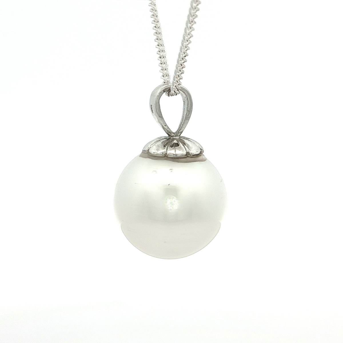 Pacific Cultured Pearl Pendant in White Gold