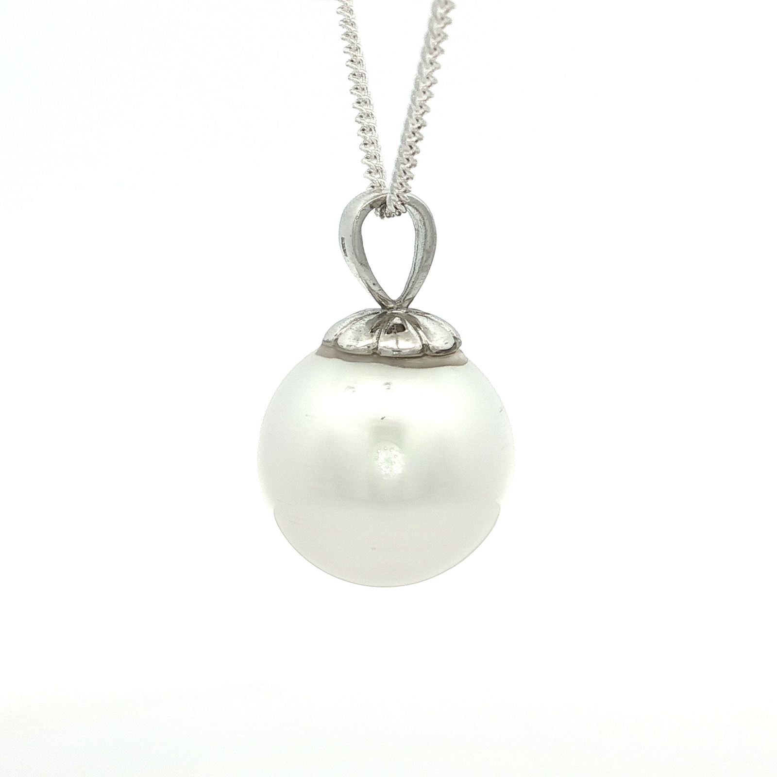 Pacific Cultured Pearl Pendant in White Gold