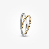 Pandora Crossover Beads & Pavé Double Band Ring