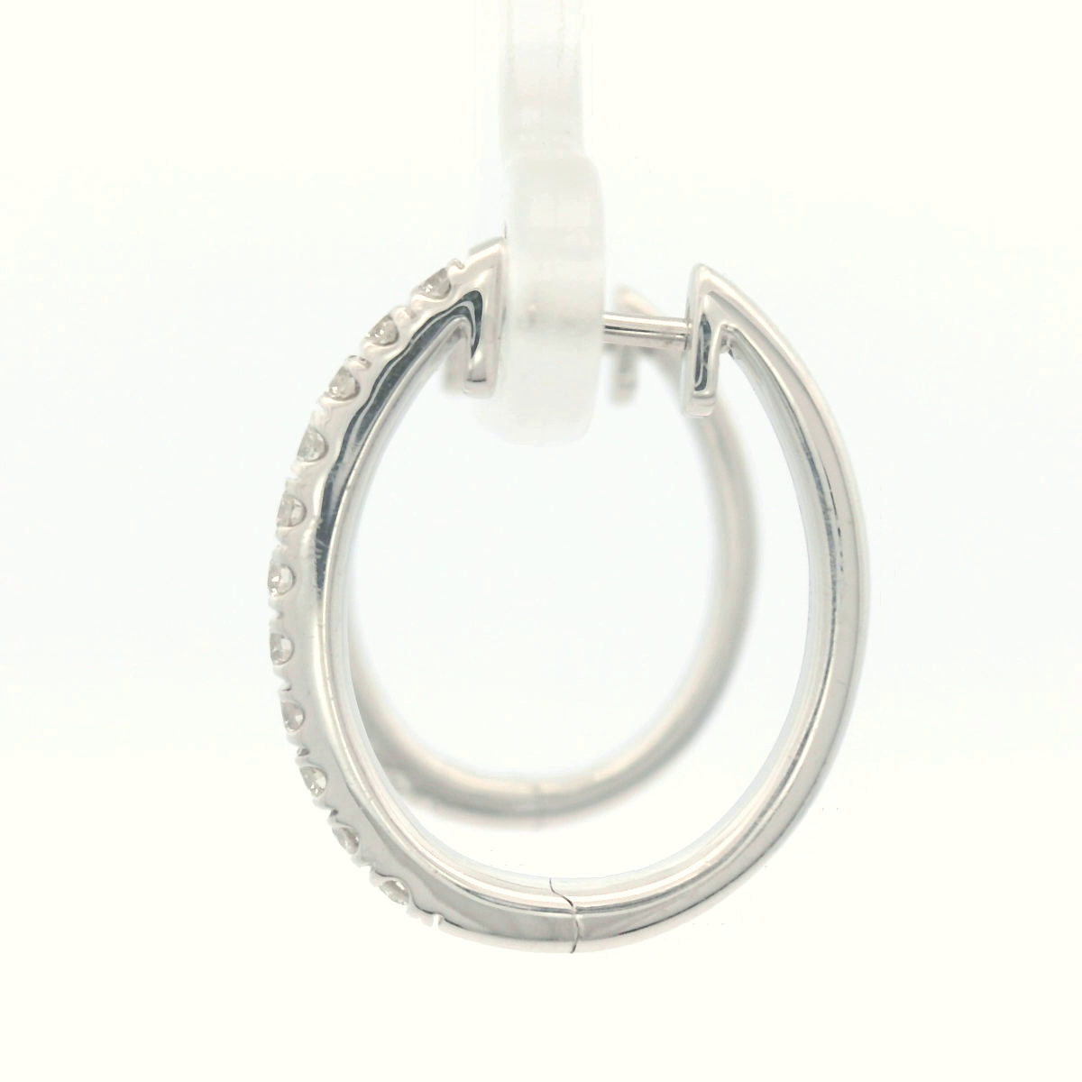9 CARAT WHITE GOLD DIA HUGGIE .51CT DIA
