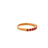 Straight Claw Set Ruby Dress Ring in Yellow Gold