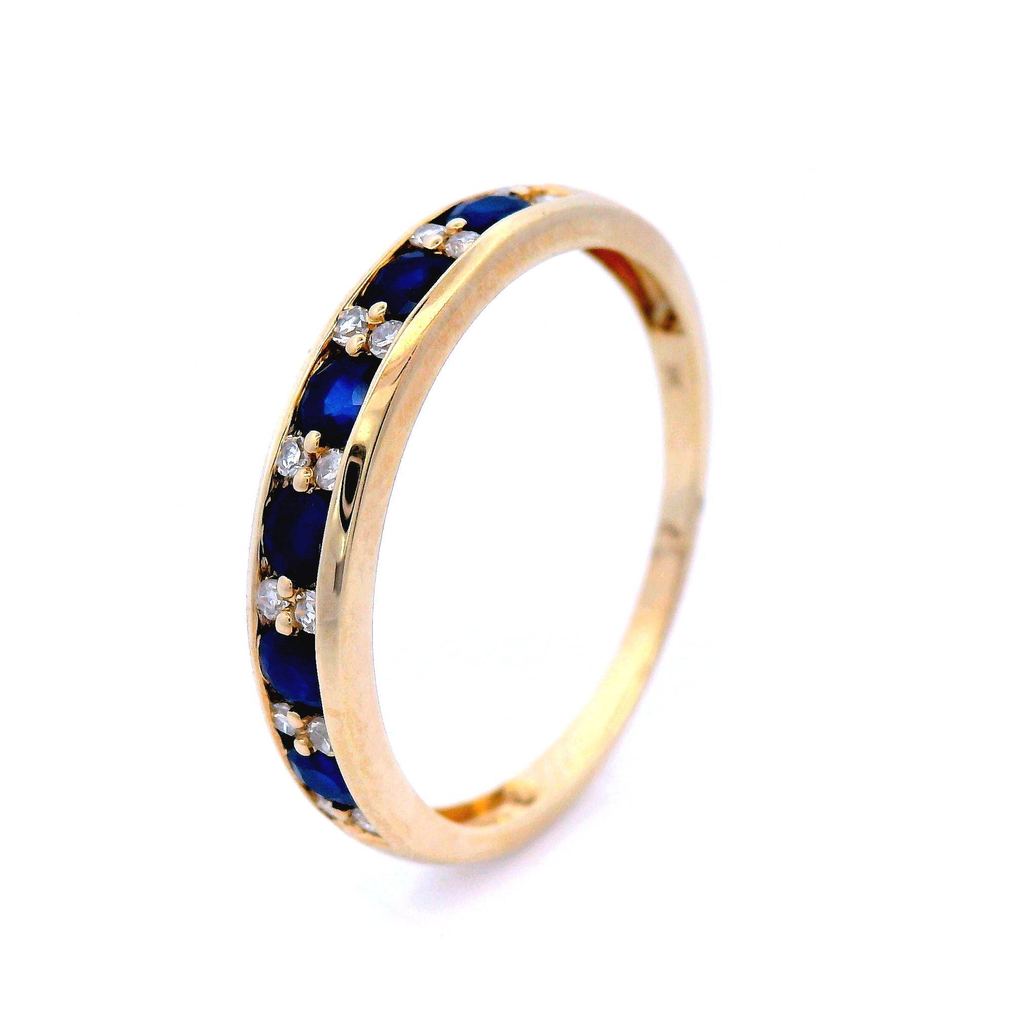 Sapphire and Diamond Dress Ring Set in Yellow Gold