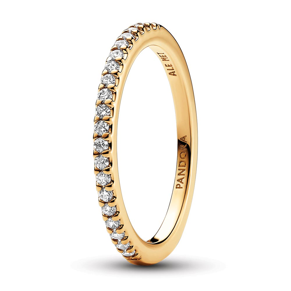 14k Gold-plated ring with clear cubic zirconia