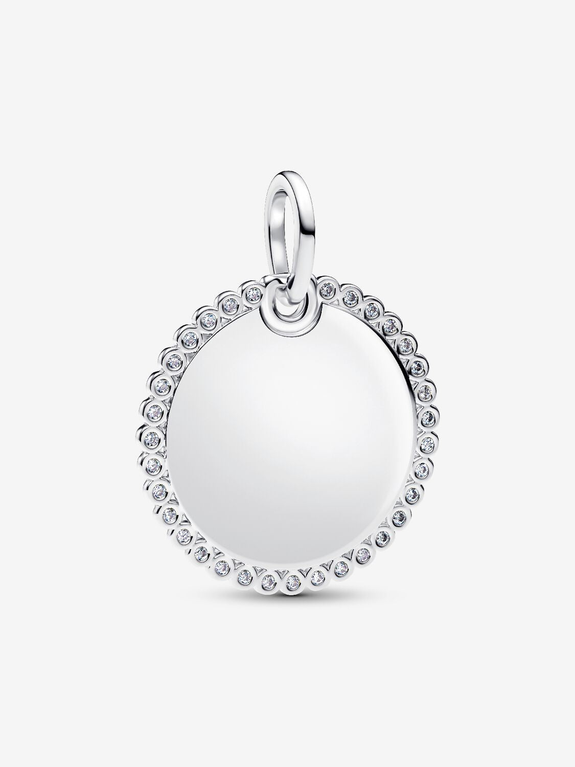 Pandora Engravable Round Sterling Silver Pendant