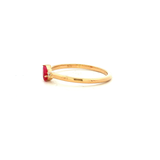 Pear Ruby Dress Ring in Yellow Gold