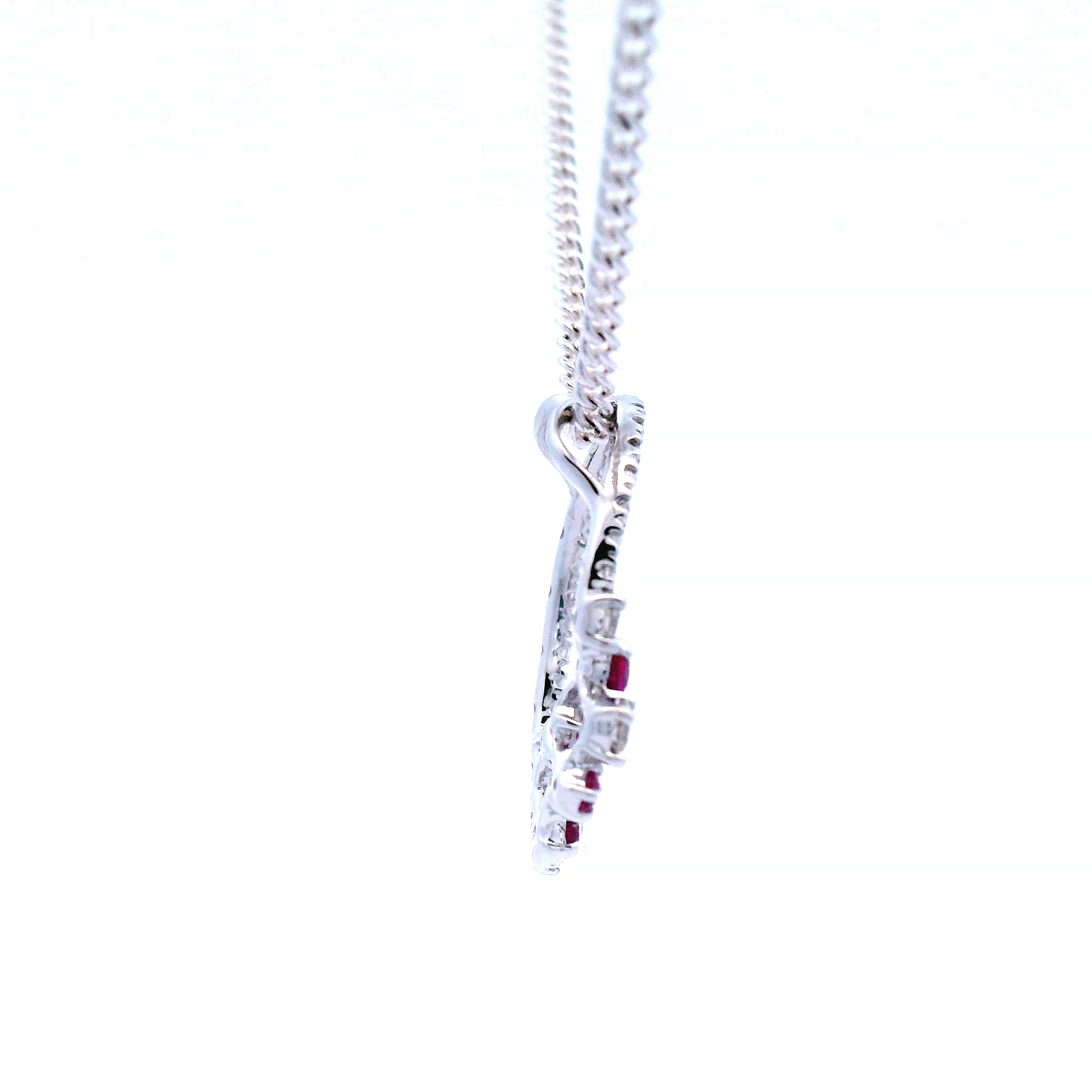 Diamond & Ruby Oval Pendant