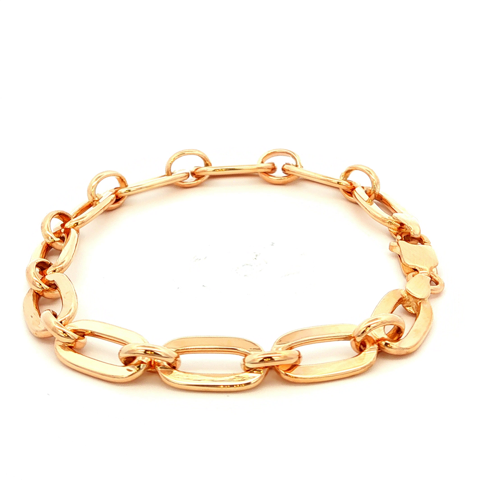 Silver Filled Oval Cable Hammered