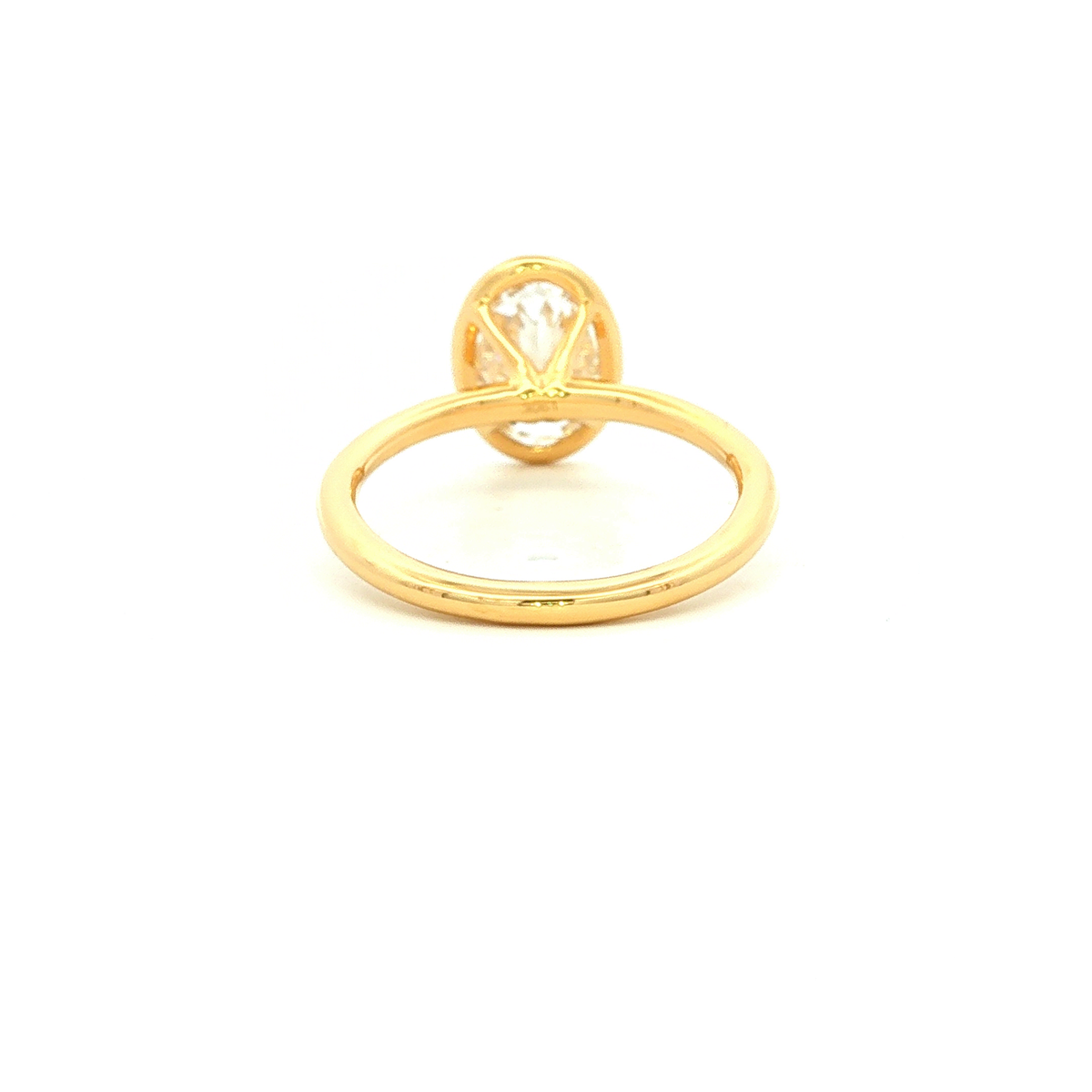 Oval Bezel Solitaire Ring in Yellow Gold