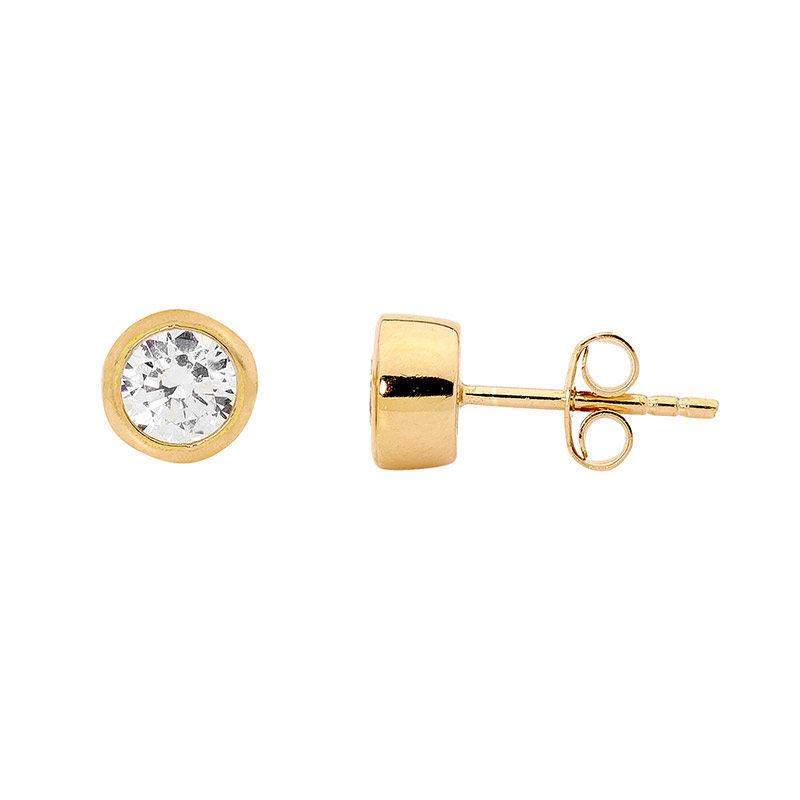 Ellani Bezel Set Stud Earrings