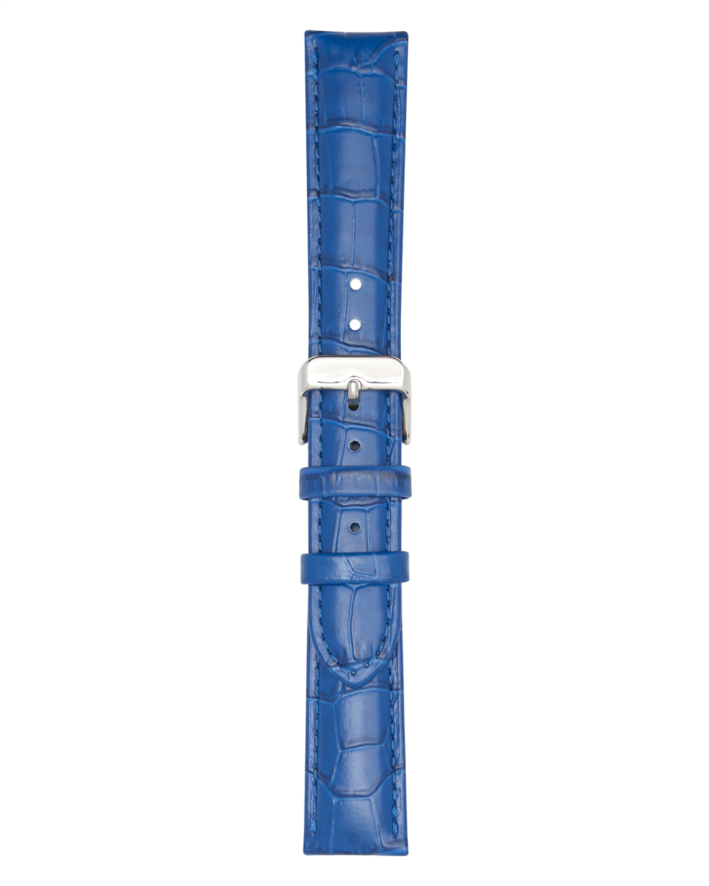 Padded Croco Grain Calf Strap Blue