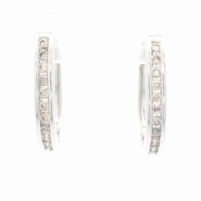 9CT W/G OVAL DIA SET HUGGIES TDW .50CT J/K .50CT1