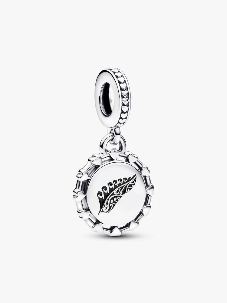 Pandora Engravable Jacaranda Flowers Heart Dangle Charm