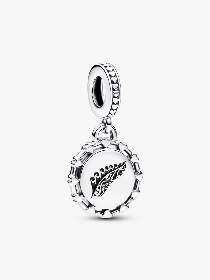 Pandora Engravable Jacaranda Flowers Heart Dangle Charm