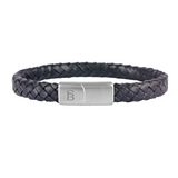 Riley - Black - 8mm Leather Box Braided Bracelet