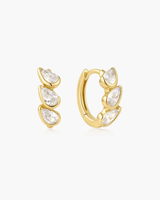 Ania Haie riple Half-Bezel Teardrop Huggie Hoop Earrings