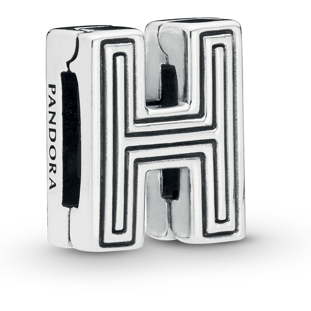 D20 Pandora Reflexions Letter H Silver Charm