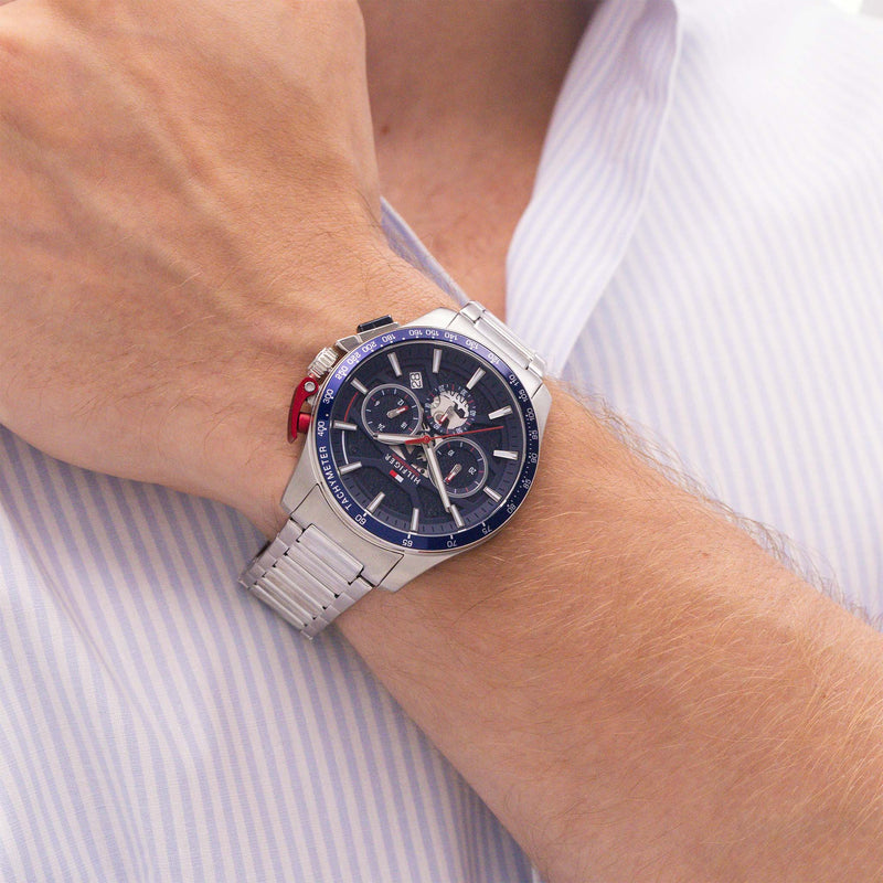 Tommy Hilfiger Stainless Steel Blue Dial Chronograph Men's Watch