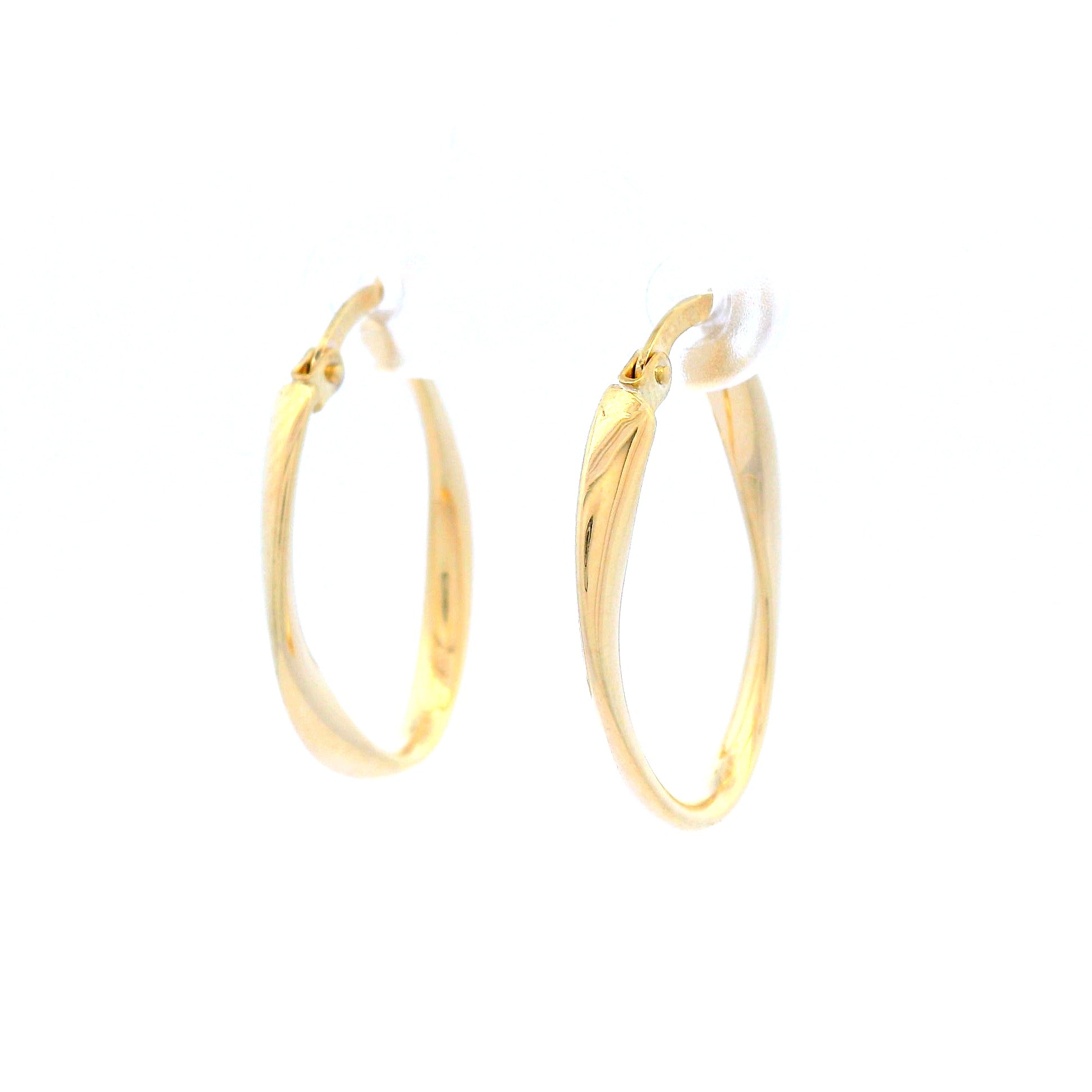 Twisted Hoop Earrings In 9 Carat Yellow Gold Silver Bonded