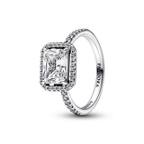 Sterling silver ring with clear cubic zirconia