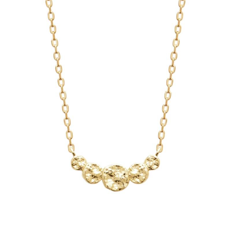 18CT YG Plated Alloy Hammered Circle Bar 40/45cm Necklet