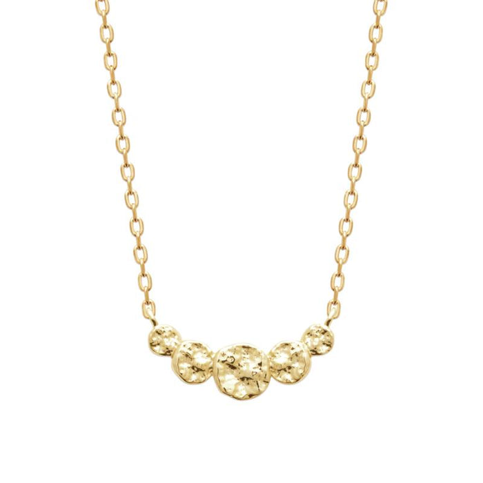 18CT YG Plated Alloy Hammered Circle Bar 40/45cm Necklet