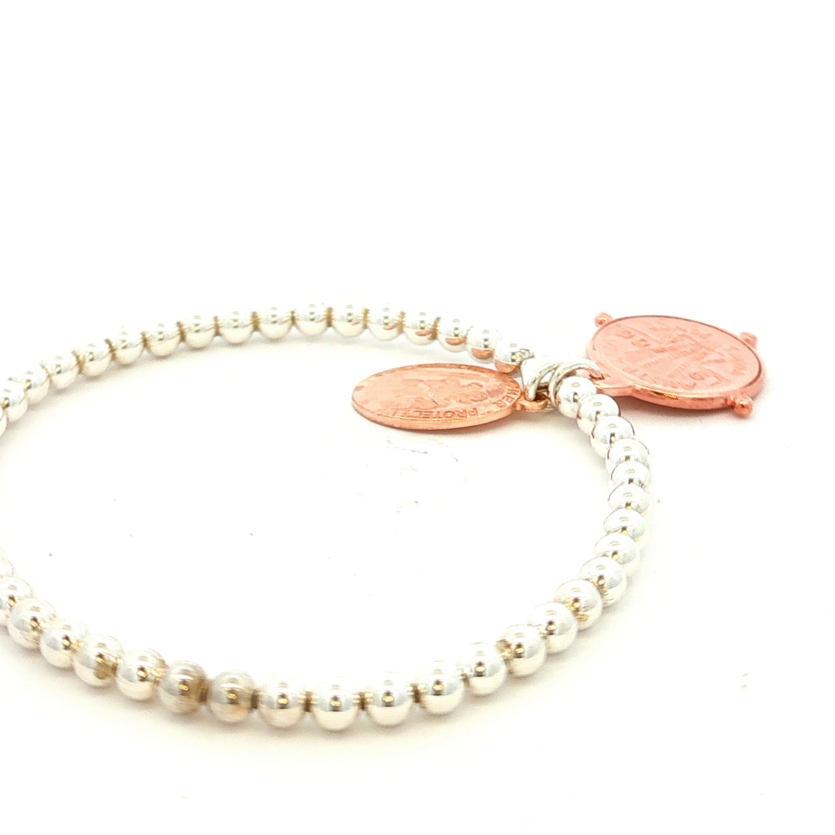 Von Treskow Stretch Ball Bracelet With Threepence Coin