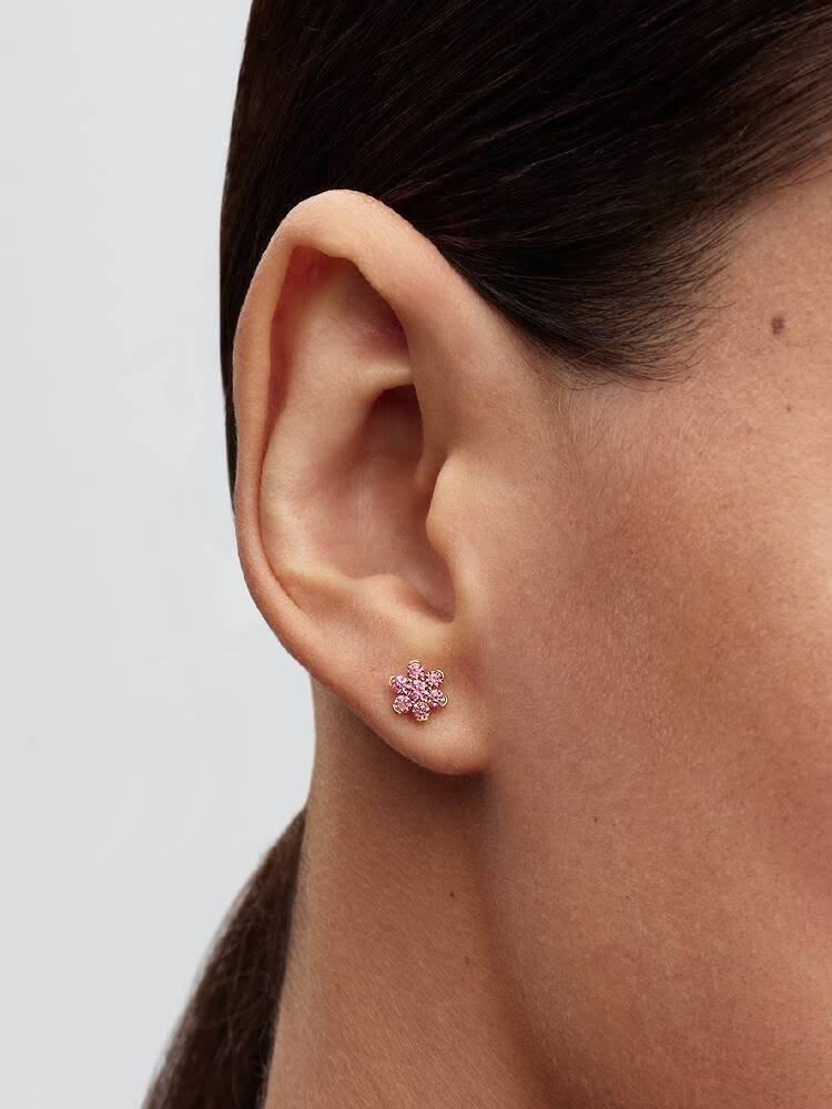 Pandora Sparkling Pink Flower Stud Earrings