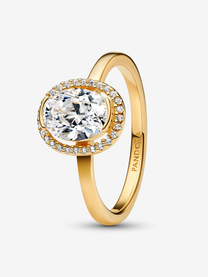 Pandora Oval Sparkling Halo Ring