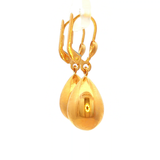 Teardrop Shaped Drop Earrings in Yellow Gold