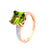 Square Peridot and Diamond in Yellow Gold Dress Ring