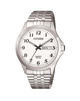 Gents Chrome Day Date Watch with Stretch Band BF5000-94A
