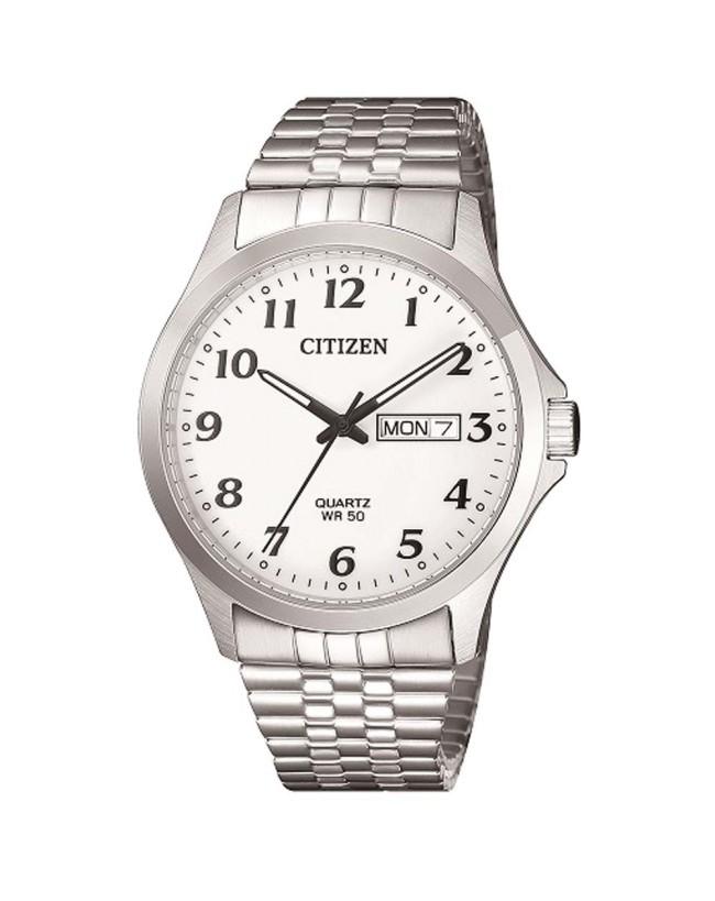 Gents Chrome Day Date Watch with Stretch Band BF5000-94A