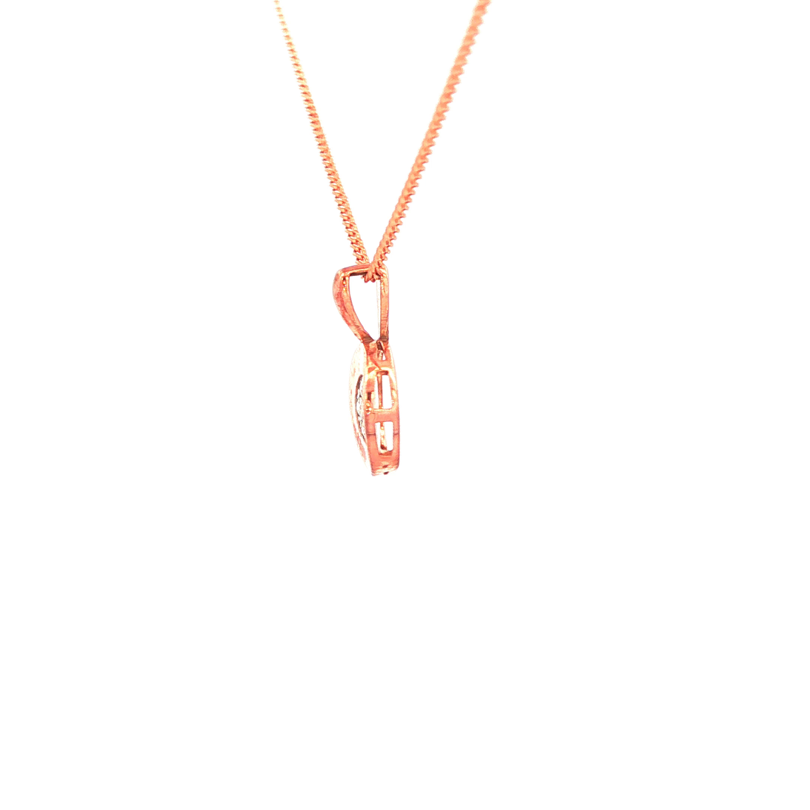 Circle Diamond Pendant Set in 9 Carat Rose Gold