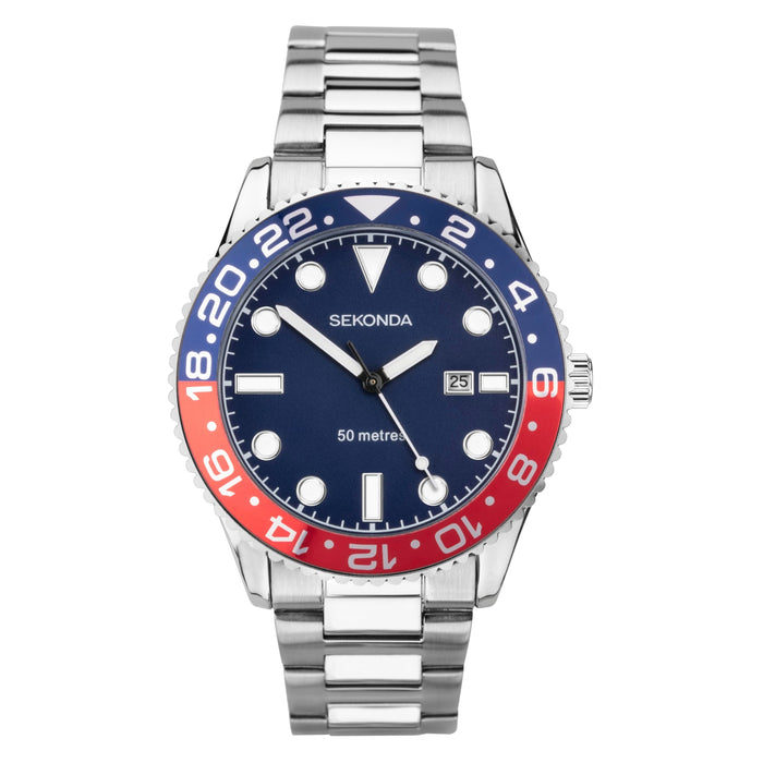 Sekonda Ocean Silver & Blue Watch