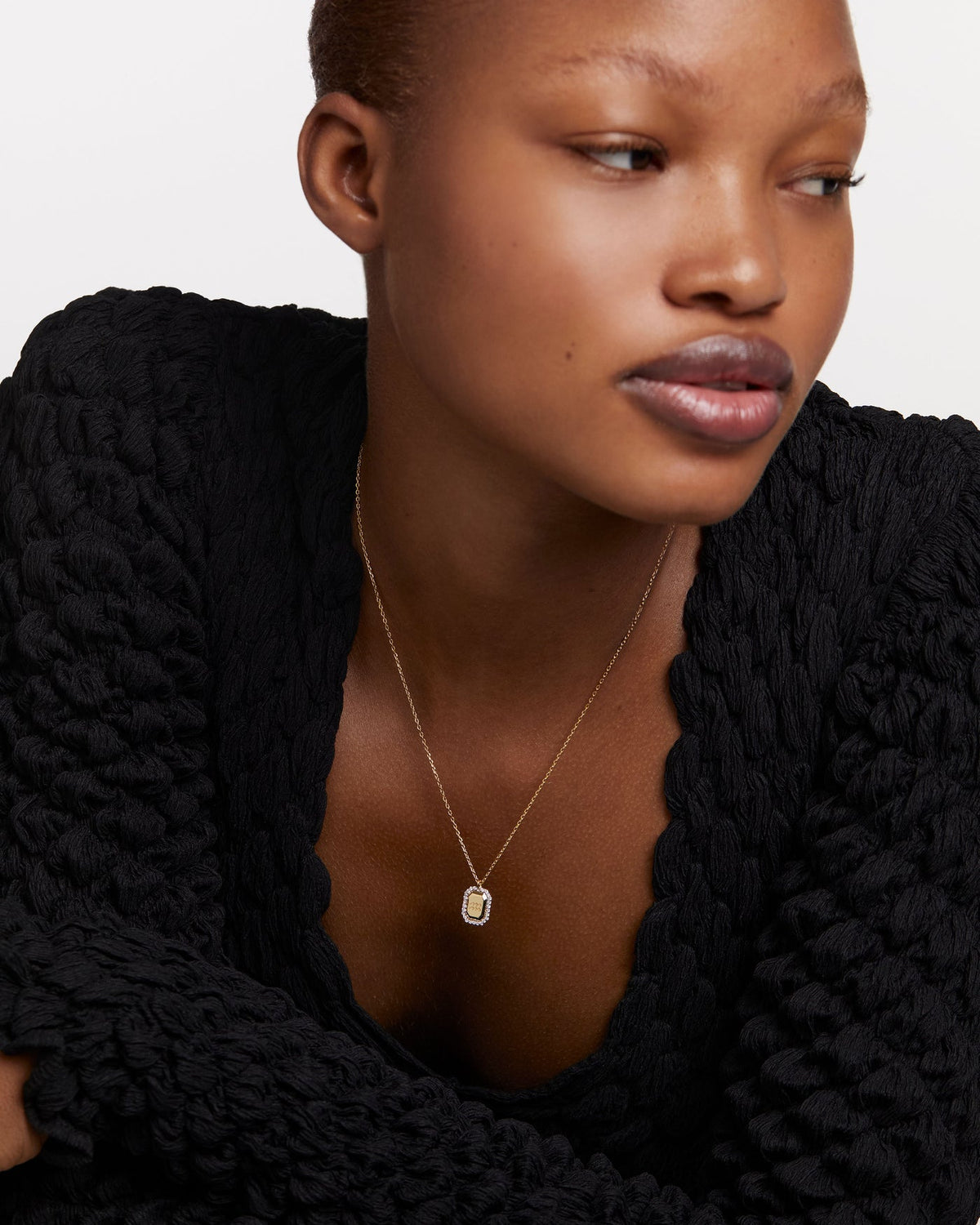 PDPAOLA Capricorn Necklace Engraved In Octagonal Pendant