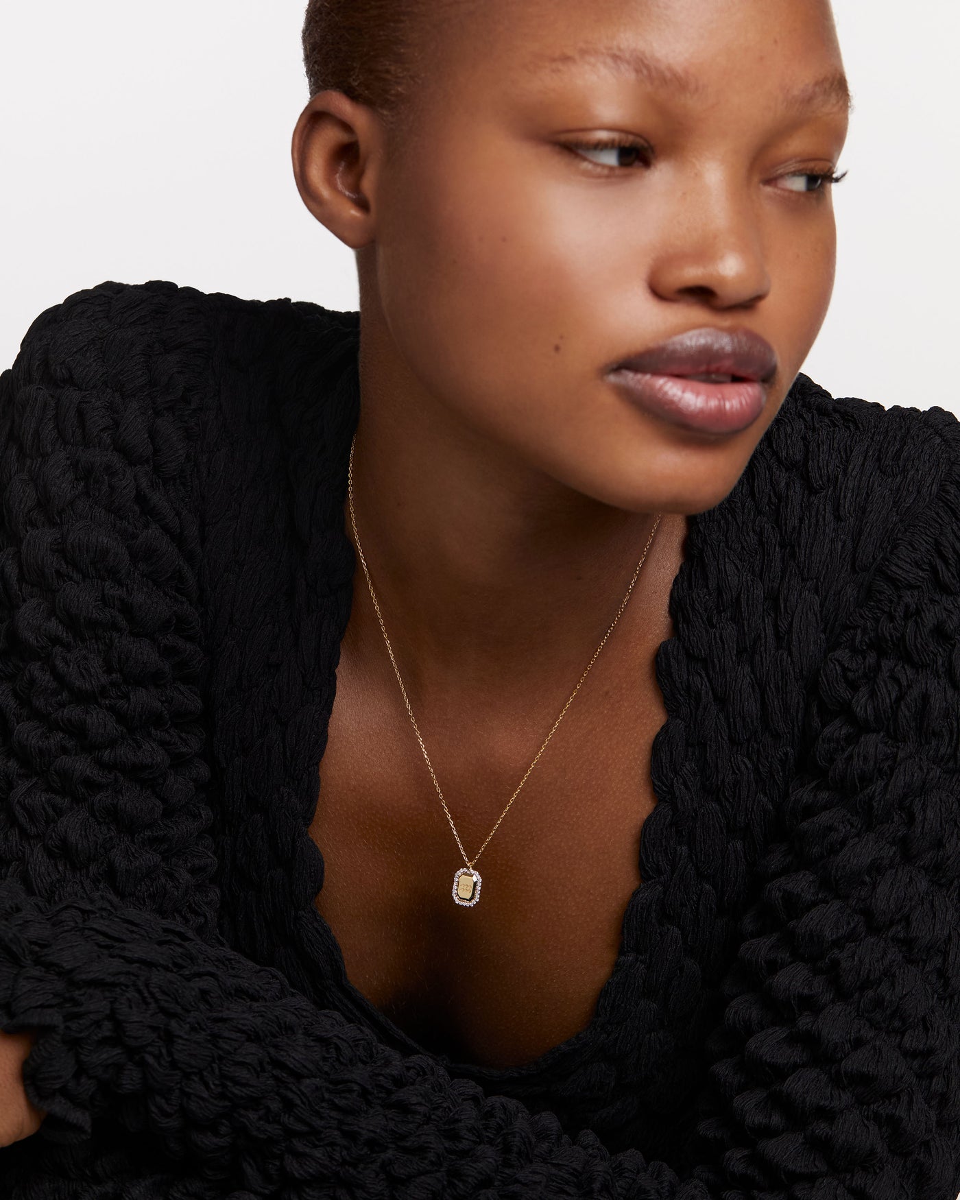 PDPAOLA Capricorn Necklace Engraved In Octagonal Pendant