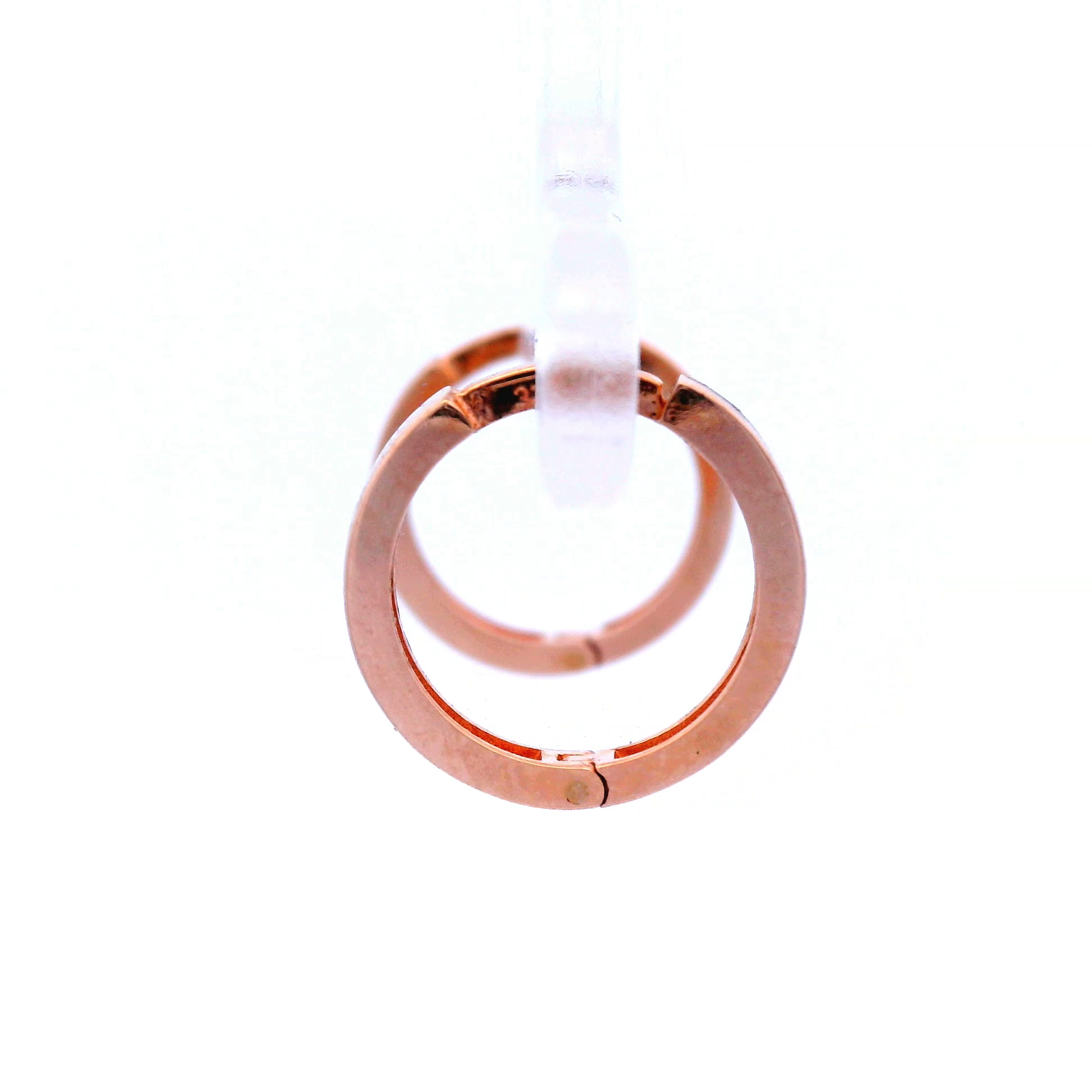 9 Carat Rose Gold Square Tube 10mm Huggie Earring