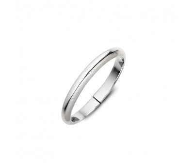 Sterling Silver Children's Plain Bangle With Hinge Safety Chain