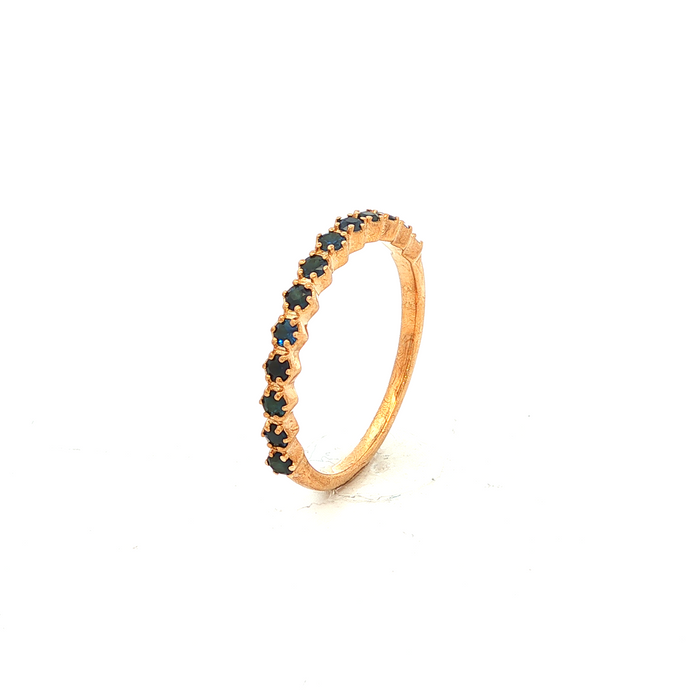 Straight Claw Set Black Sapphire Dress Ring in Yellow Gold