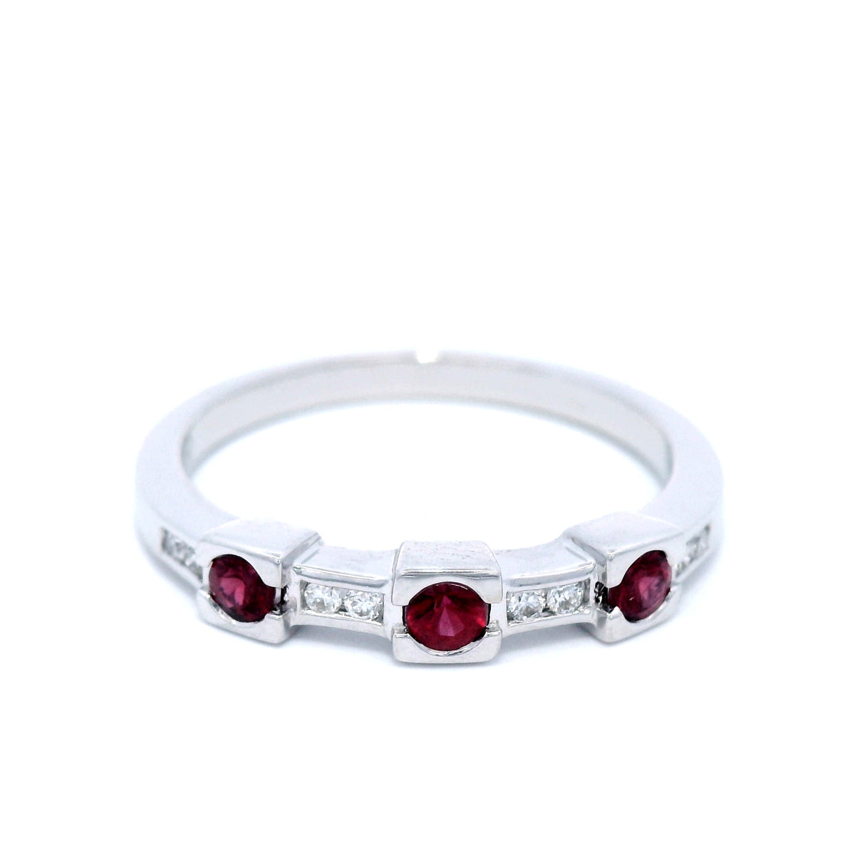 Ruby and Diamond Dress Ring in White Gold