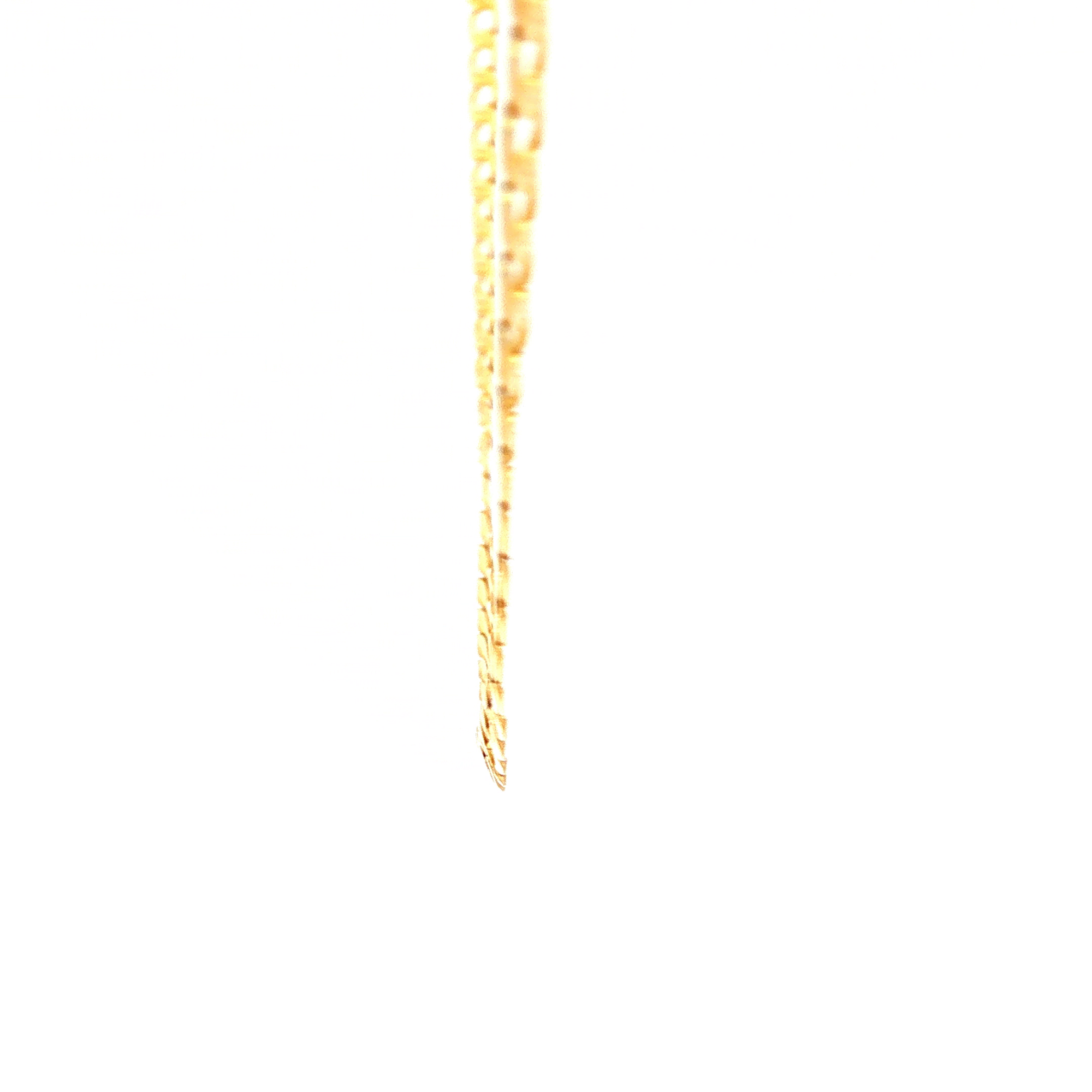 Diamond Cut Round Edge Open Curb Necklace in Yellow Gold